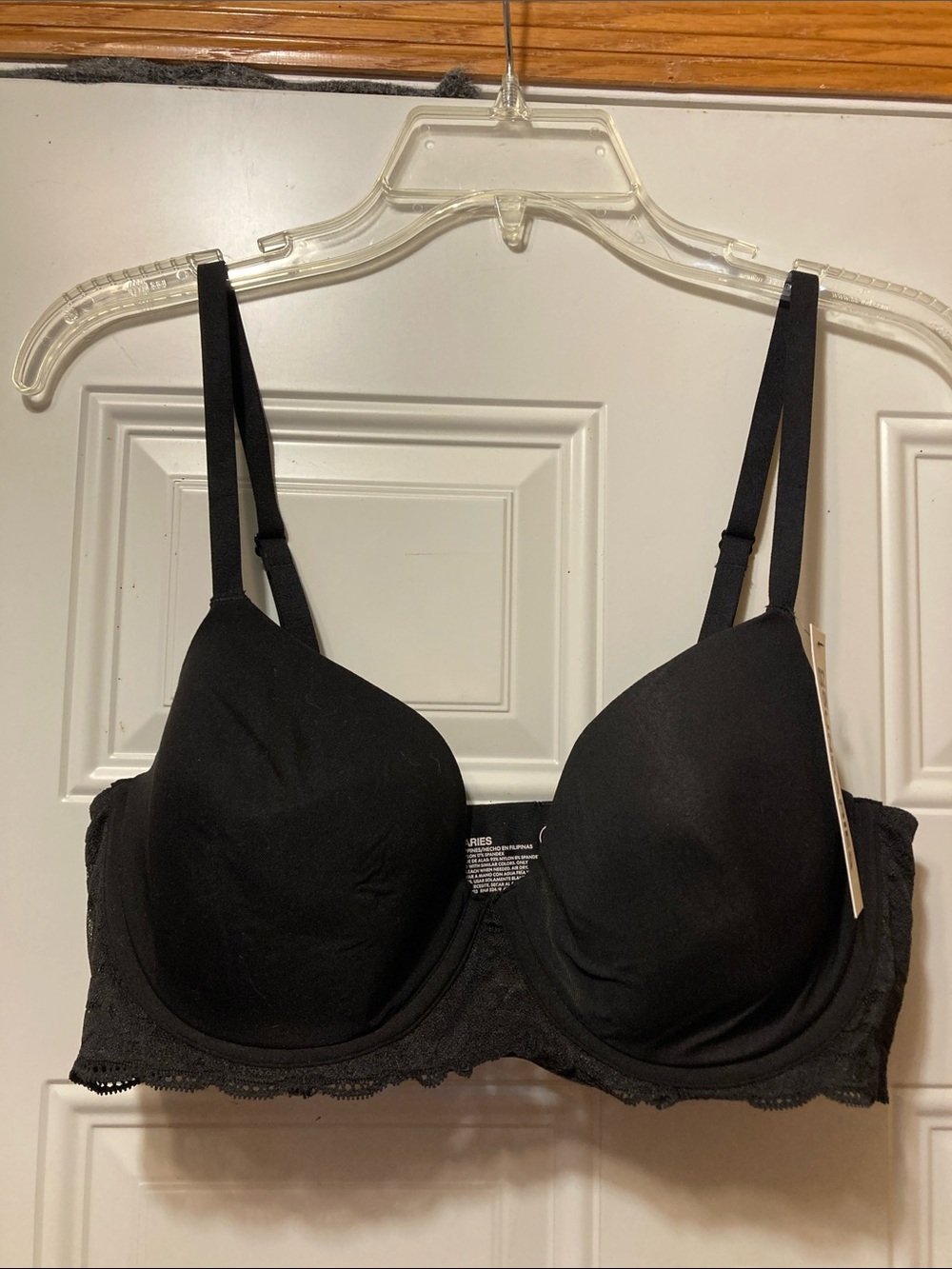 Black Lace Underwire T-Shirt Bra - Women Intimates 38D NWT - Picture 1 of 4